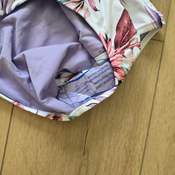 Jessica Simpson Floral Print Button One Piece Swimsuit - Picture 5 of 9